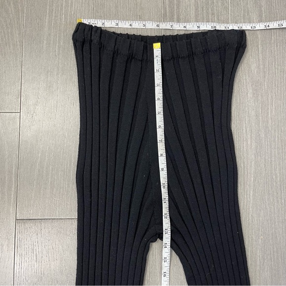 BASERANGE Black Adler Lounge Pants Ribbed Merino Wool Knit High Waisted Rise L - Picture 14 of 15